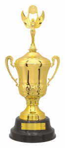 Taça dourada c/ alça Ref. 700205 - Alt. 58 cm