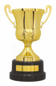 Taça dourada c/ alça Ref. 700211- Alt. 77 cm