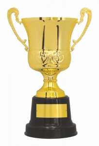 Taça dourada c/ alça Ref. 700212- Alt. 72 cm